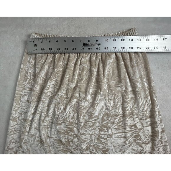 Loes Hinse Womens Crinkle Velvet Top & Skirt Set Size XL/Large Champagne Beige - Picture 11 of 12